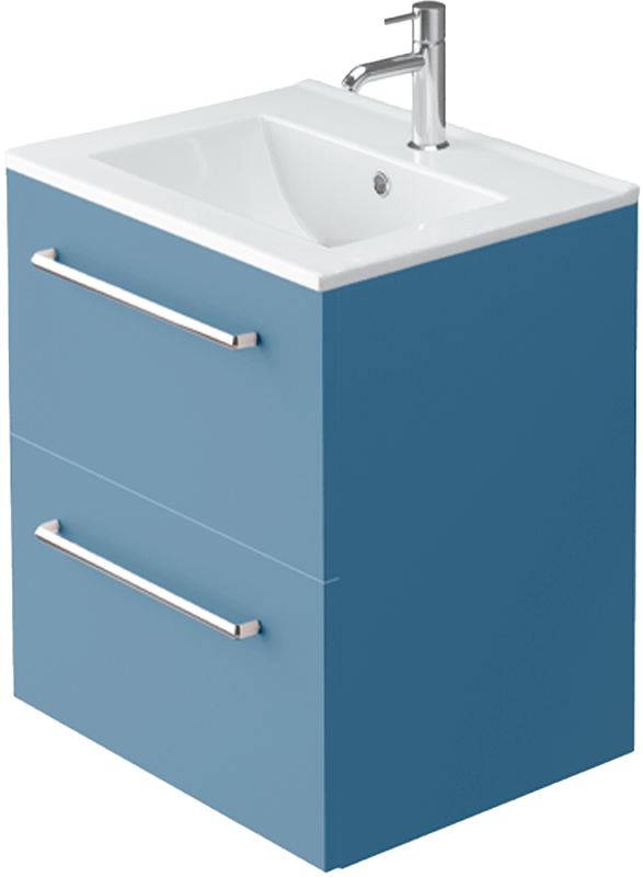 Zaneti Kolour Wall Hung Ocean Unit 500mm Blue