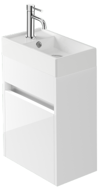 Zaneti Edge 1 Tap Hole Basin 400mm White