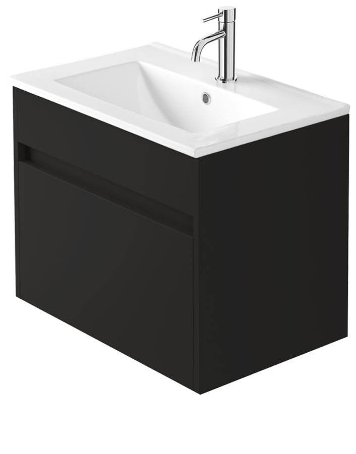 Zaneti Series One Drawer Basin Unit 500mm Soft Black