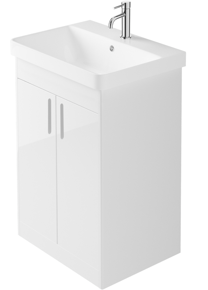 Zaneti Senza Pro Floor Basin Unit 600mm Gloss White