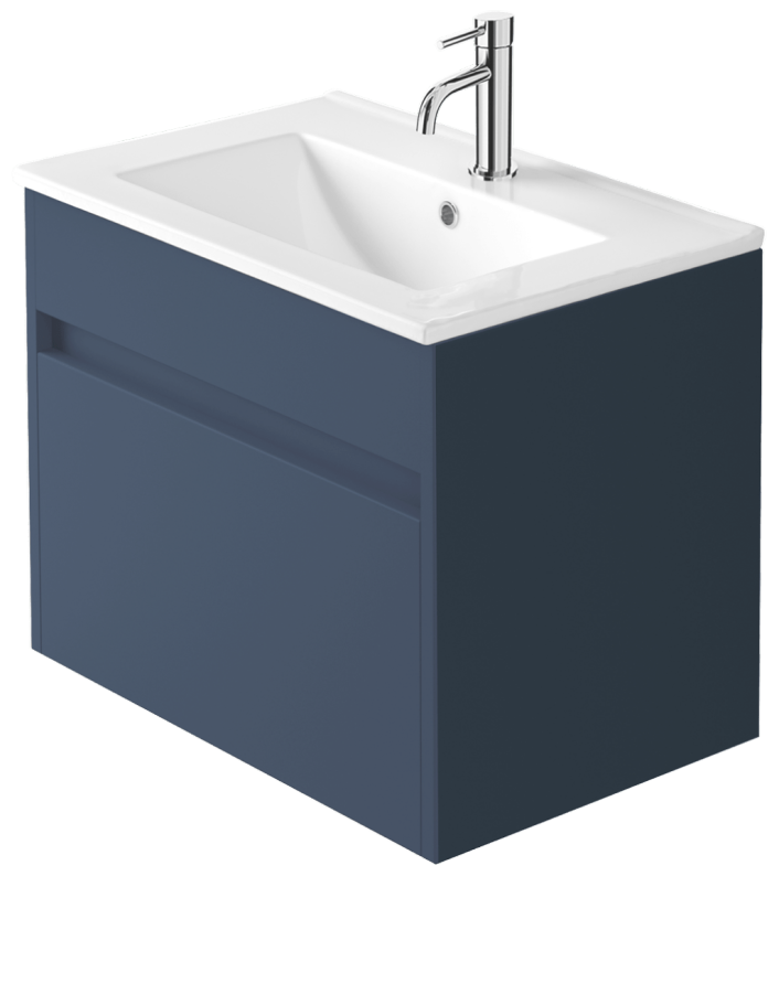 Zaneti Series One Drawer Basin Unit 500mm Henley Blue
