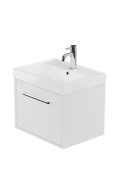 Zaneti Cotswold Wall Hung Basin Unit 600mm Matt White