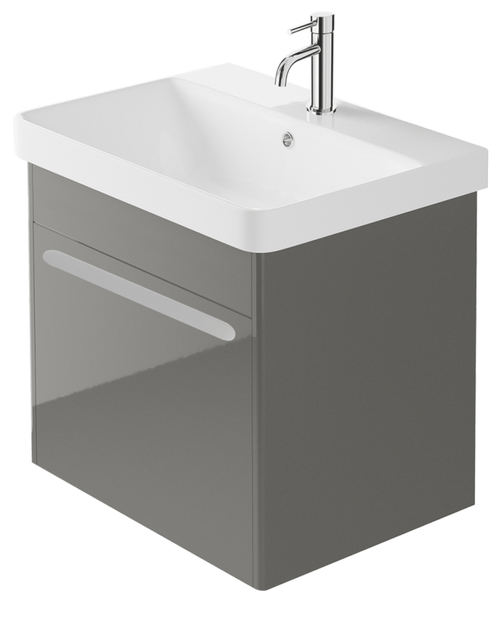 Zaneti Senza Pro Wall Hung Unit 600mm Gloss Mid Grey