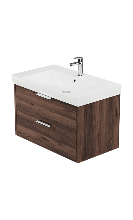 Zaneti Maddison Wall Hung Basin Unit 800mm Walnut