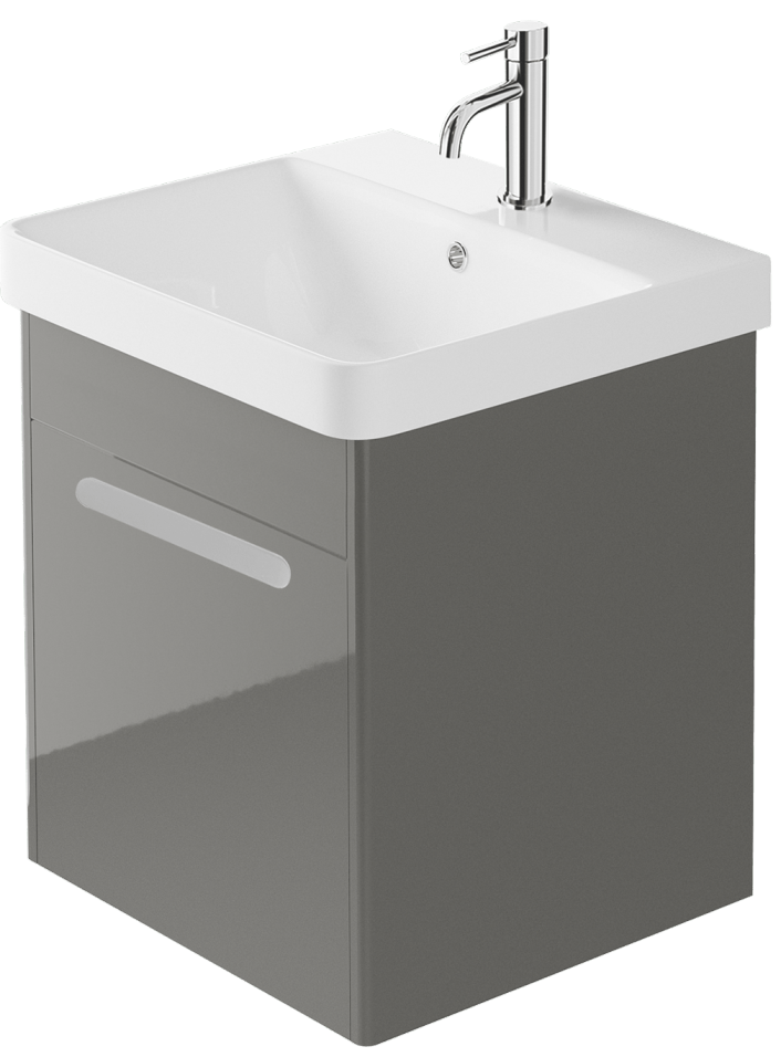 Zaneti Senza Pro Wall Hung Unit 500mm Gloss Mid Grey