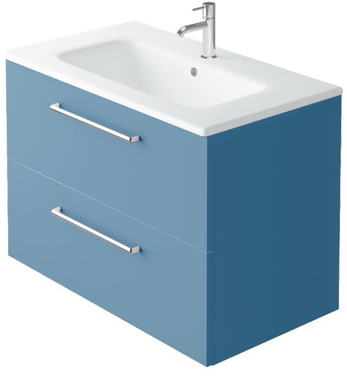 Zaneti Kolour Wall Hung Ocean Unit 800mm Blue