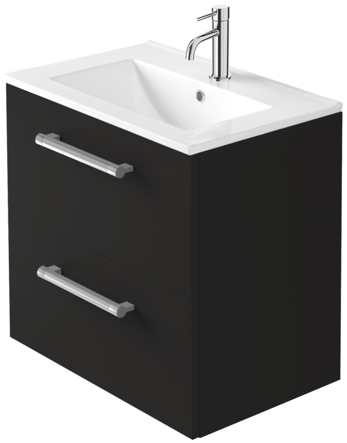Zaneti Series Wall Hung Unit 600mm Soft Black