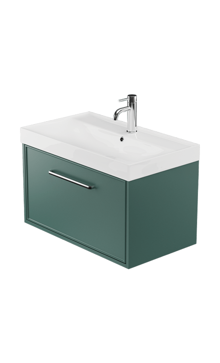 Zaneti Cotswold Wall Hung Boston Basin Unit 800mm Green