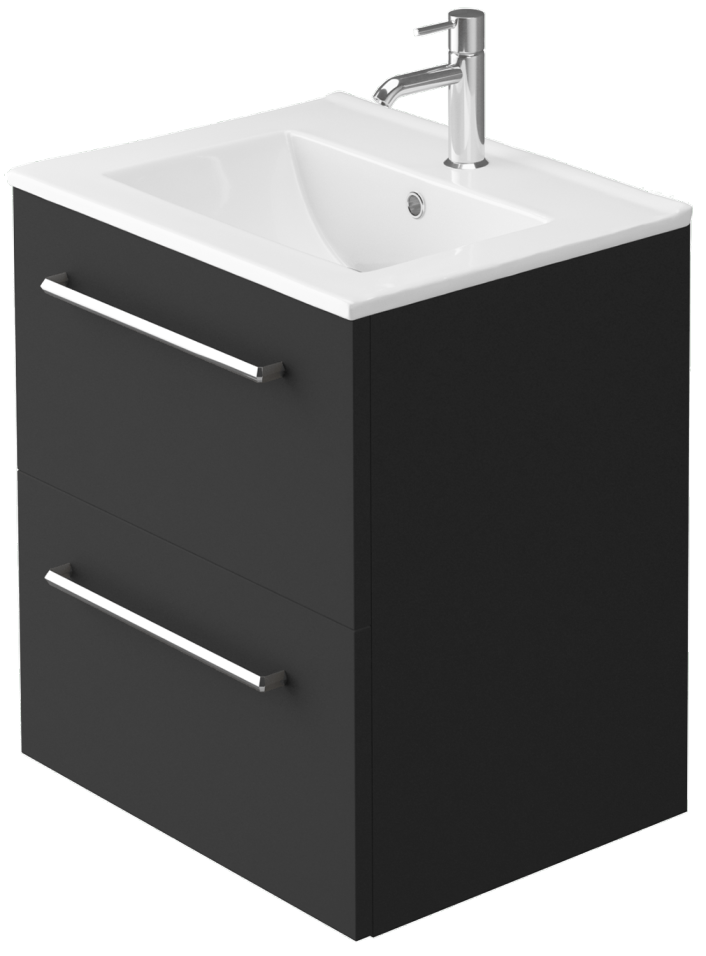 Zaneti Kolour Wall Hung Unit 500mm Soft Black