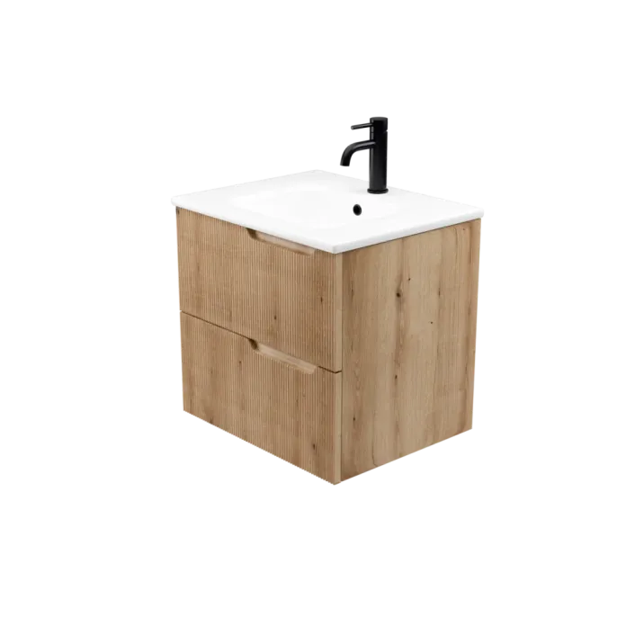 Zaneti Concept Wall Hung Basin Unit 600mm Oak