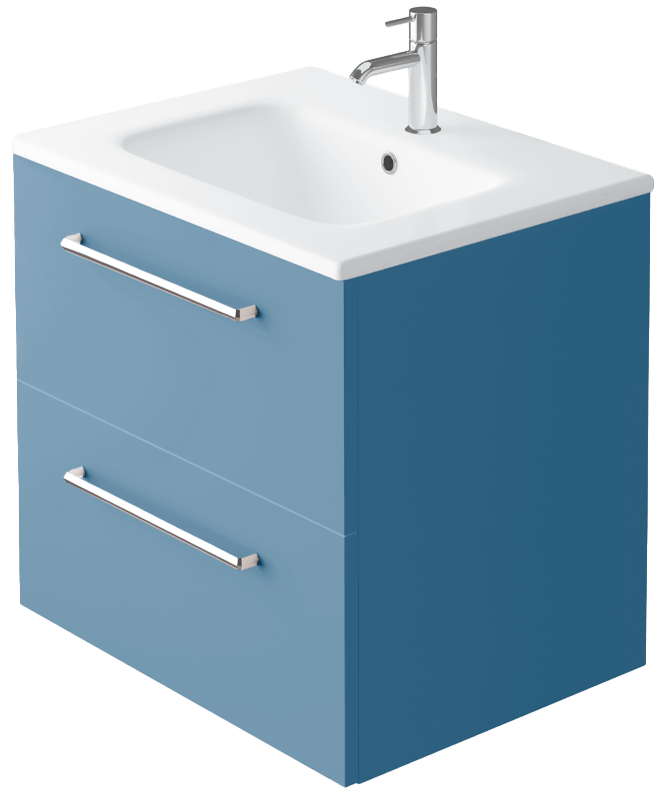 Zaneti Kolour Wall Hung Ocean Unit 600mm Blue