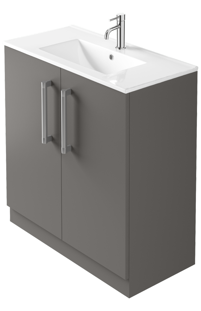 Zaneti Series Floor Unit 800mm Matt Mid Grey
