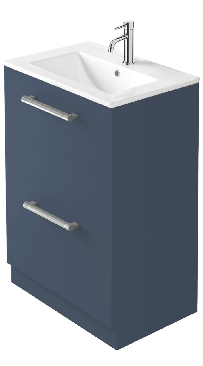 Zaneti Series 2 Drawer Floor Unit 600mm Henley Blue