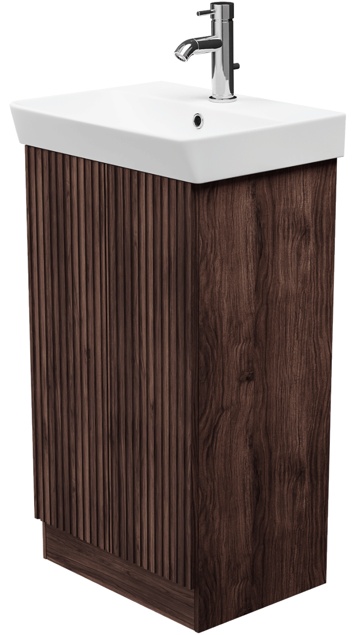 Zaneti Soho Floor Basin Unit 500mm Walnut