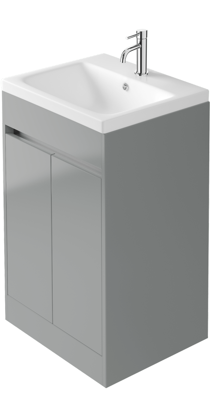 Zaneti Aspect Floor Basin Unit 550mm Mid Grey