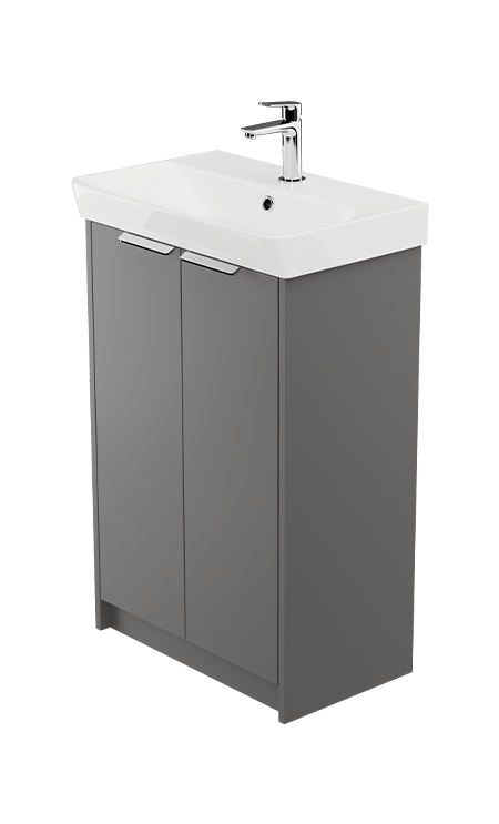 Zaneti Maddison Floor Standing Basin Unit 600mm Matt Mid Grey