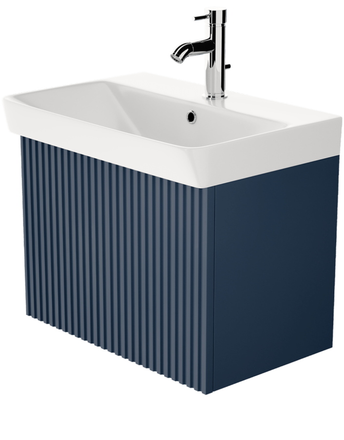 Zaneti Soho Wall Basin Unit 600mm Henley Blue