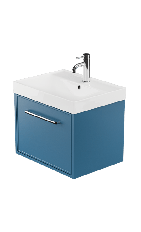 Zaneti Cotswold Wall Hung Basin Unit 600mm Henley Blue