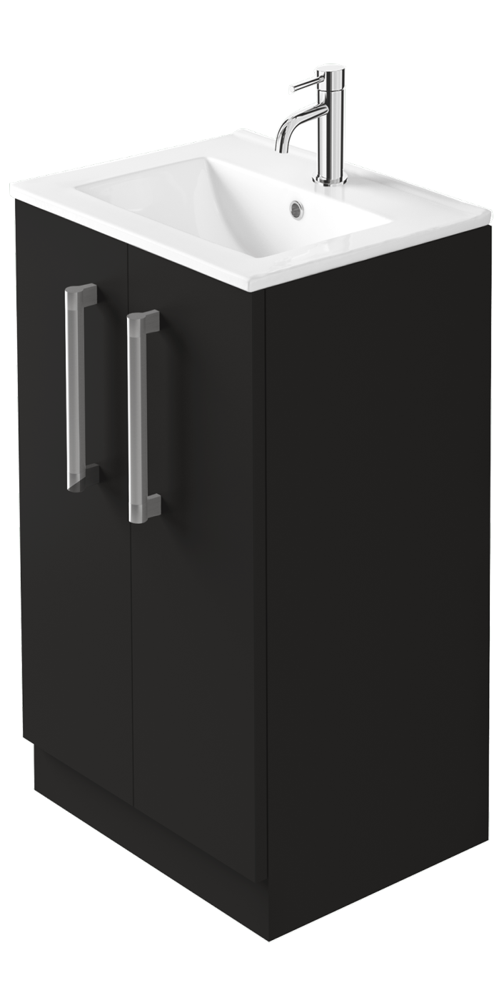 Zaneti Series Floor Basin Unit 500mm Soft Black
