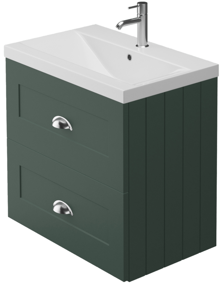 Zaneti Clarity Wall Hung Boston Basin Unit 600mm Green