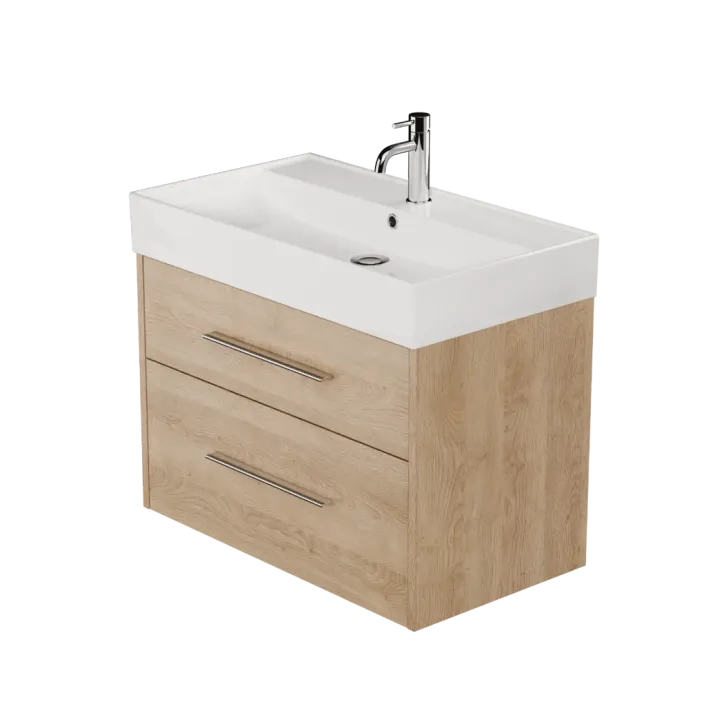 Zaneti Montana Wall Hung (inc Basin) Unit 800mm Sandy Oak