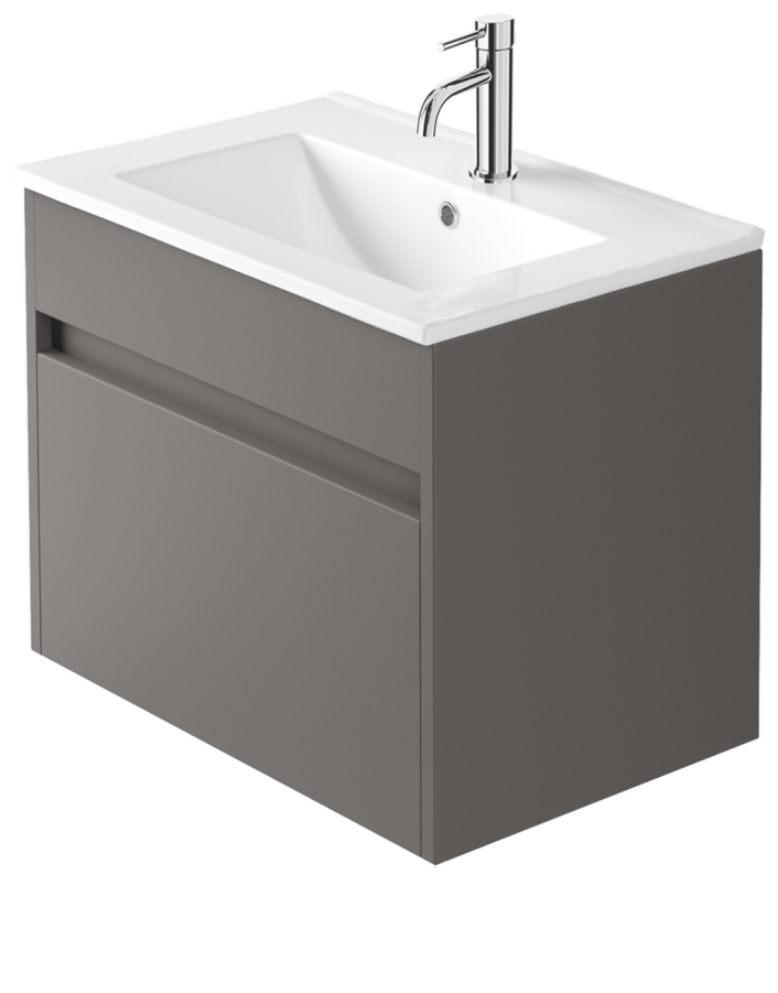 Zaneti Series One Drawer Unit 600mm Matt Mid Grey