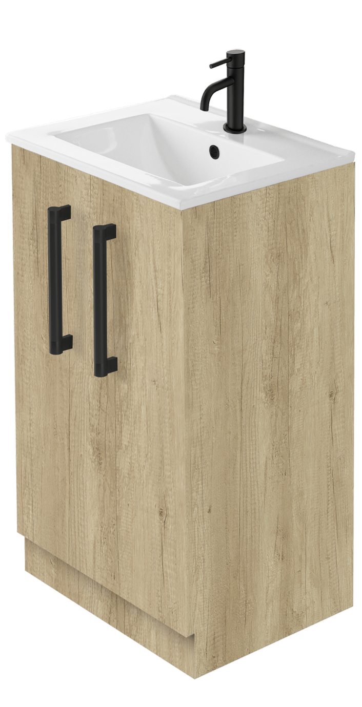 Zaneti Series Floor Basin Unit 500mm Havana Oak