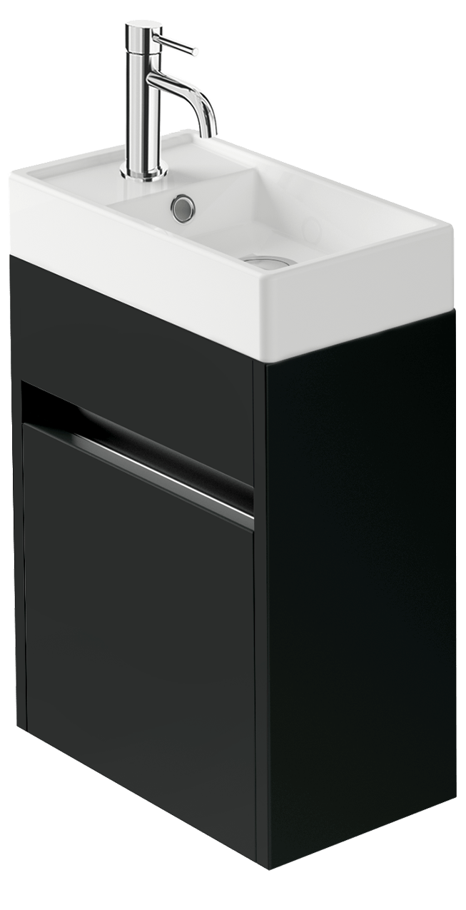Zaneti Aspect Wall Hung Basin Unit 400mm Soft Black