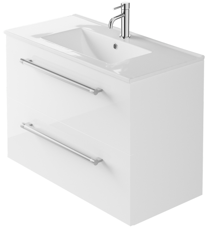 Zaneti Edge 1 Tap Hole Basin 800mm White