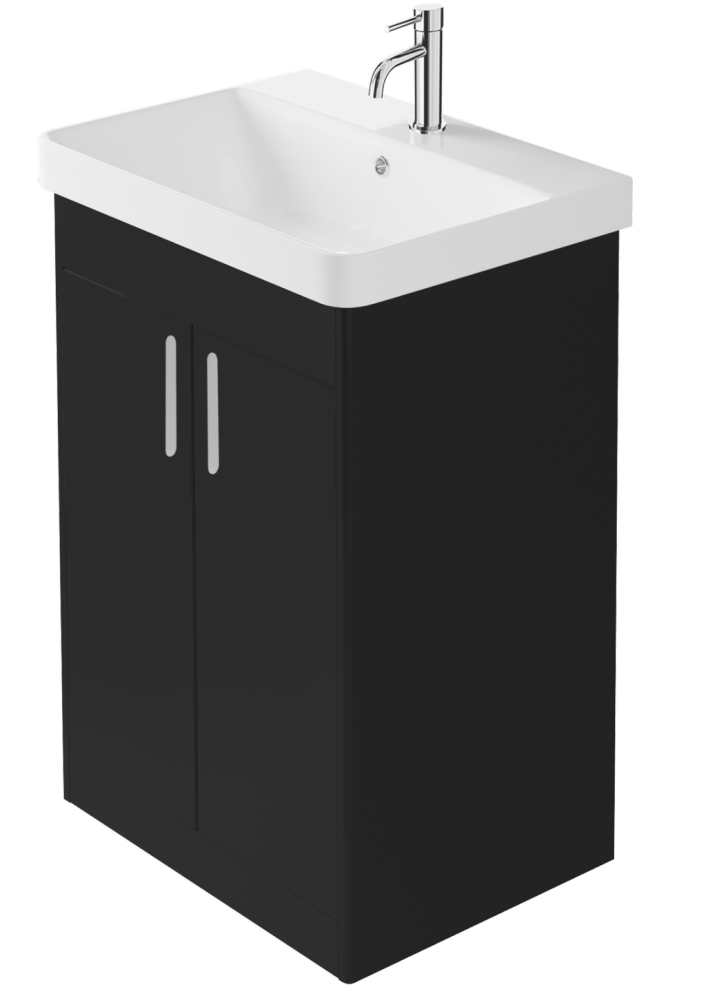 Zaneti Senza Pro Floor Basin Unit 600mm Black