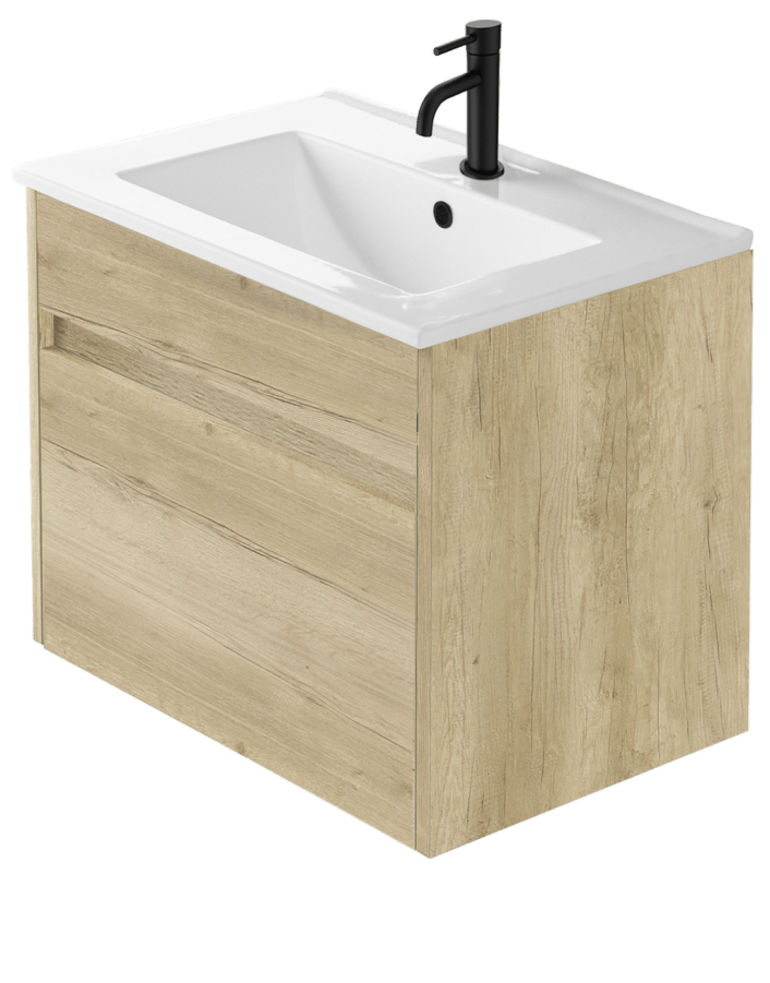 Zaneti Series One Drawer Basin Unit 500mm Havana Oak