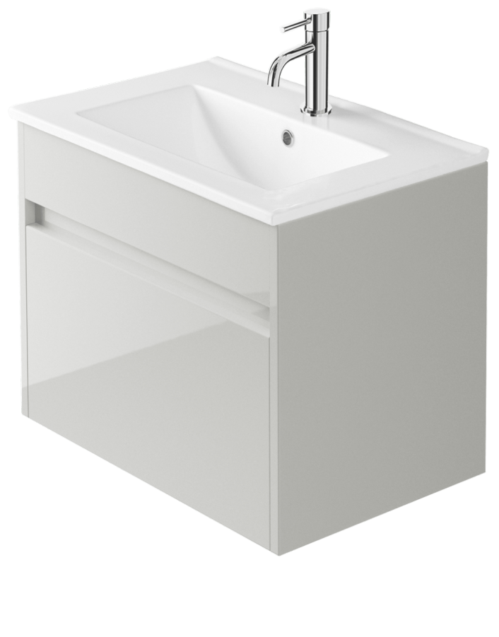 Zaneti Series One Drawer Unit 600mm Gloss Light Grey
