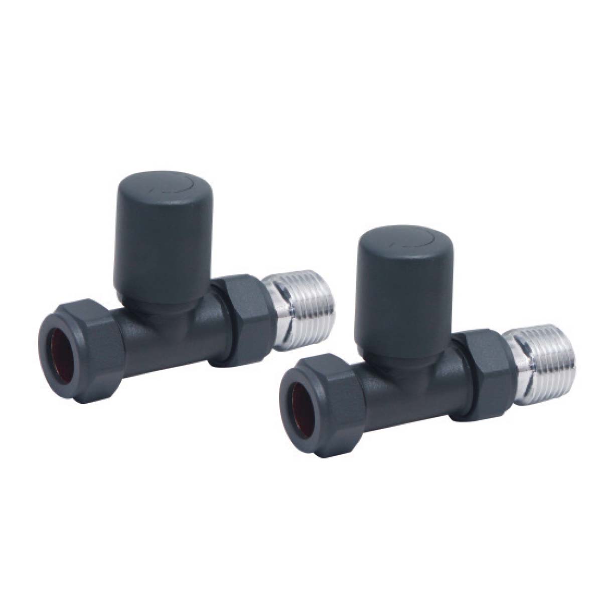 Towel Rail Valves Straight (Pair) Carbon Anthracite
