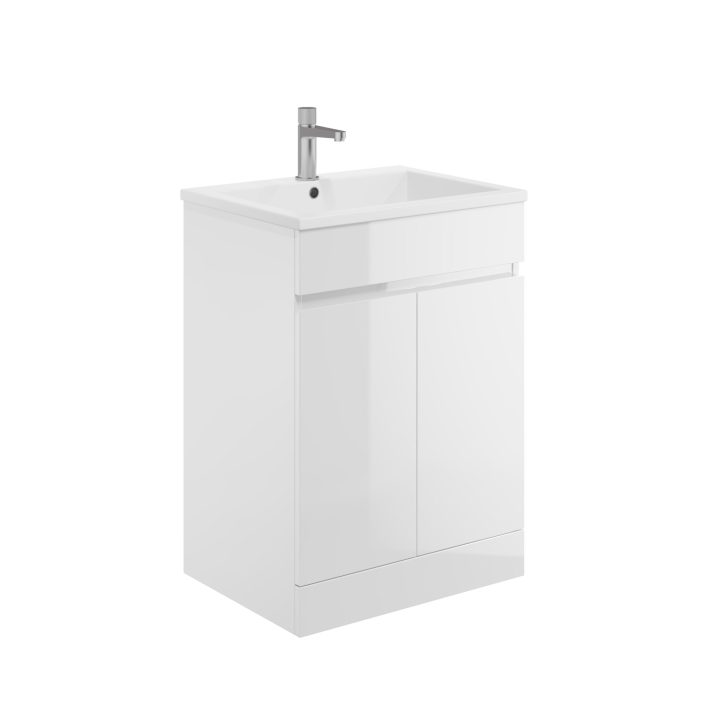Scudo Waterguard Vanity Unit, Gloss White — 600mm