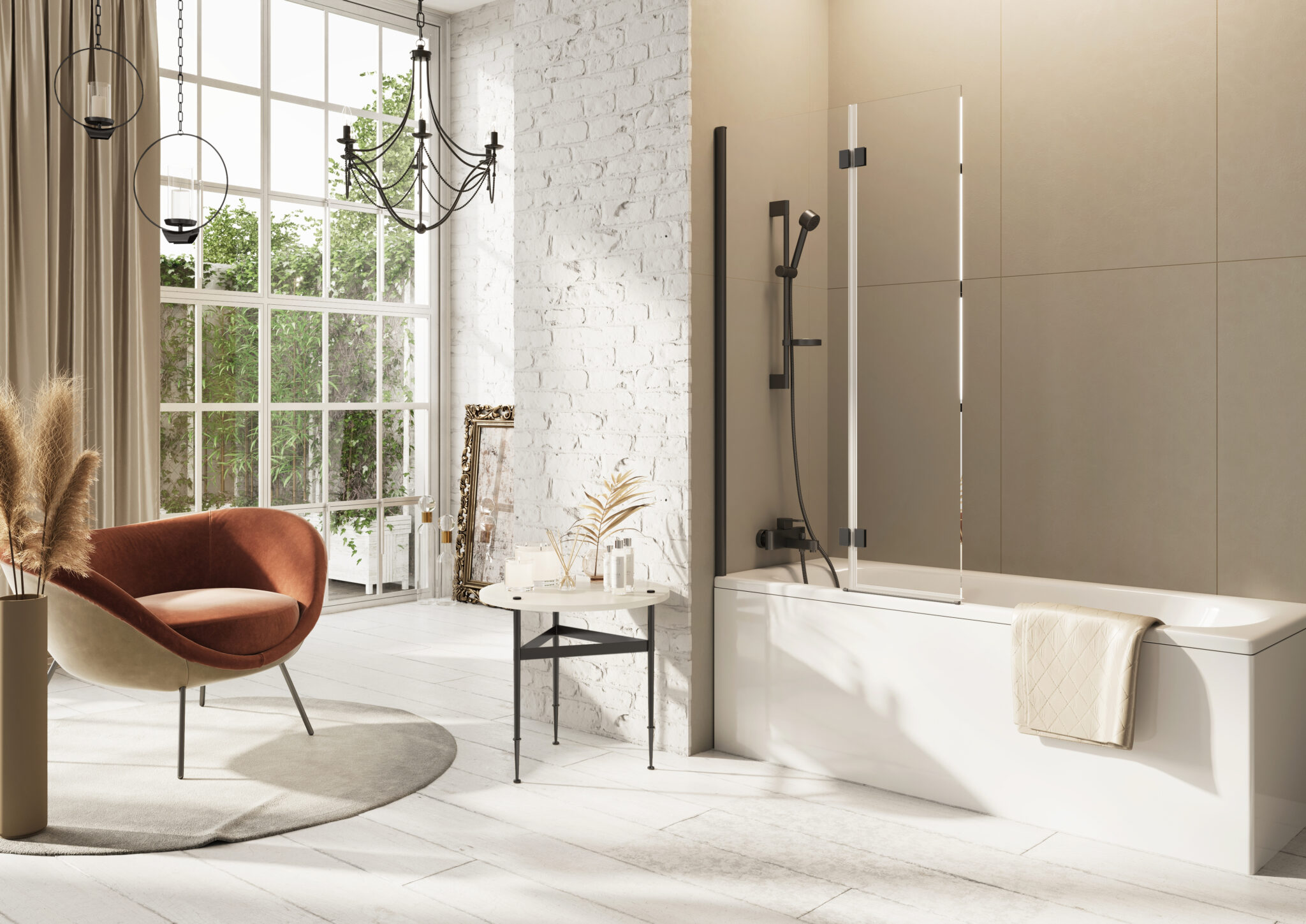Thalia Inward Opening Bath Screen