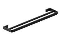 Scudo Ravenna Double Towel Rail, Black