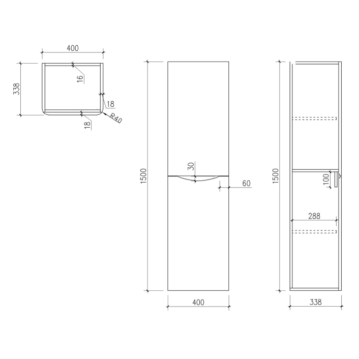 Bella Tall Boy Cabinet - High Gloss White
