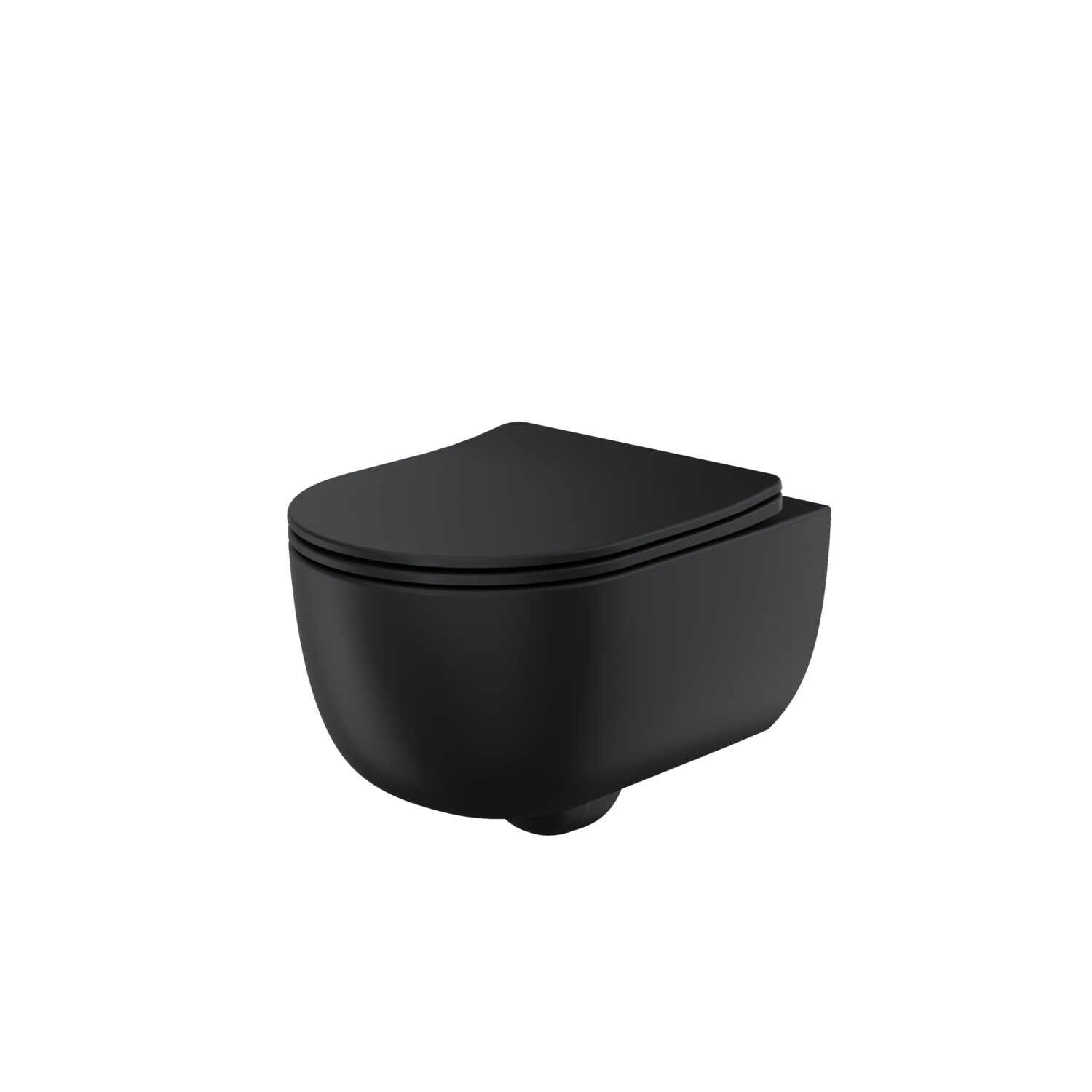 Riviera Round Wall Hung Pan Including Soft Close Seat - Black