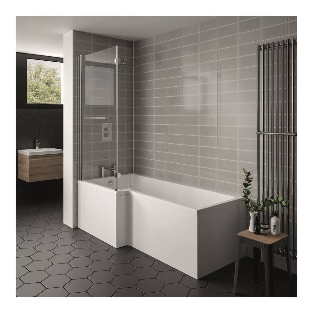 Elite 1700x850mm L Shaped Bath  L/H With Legs