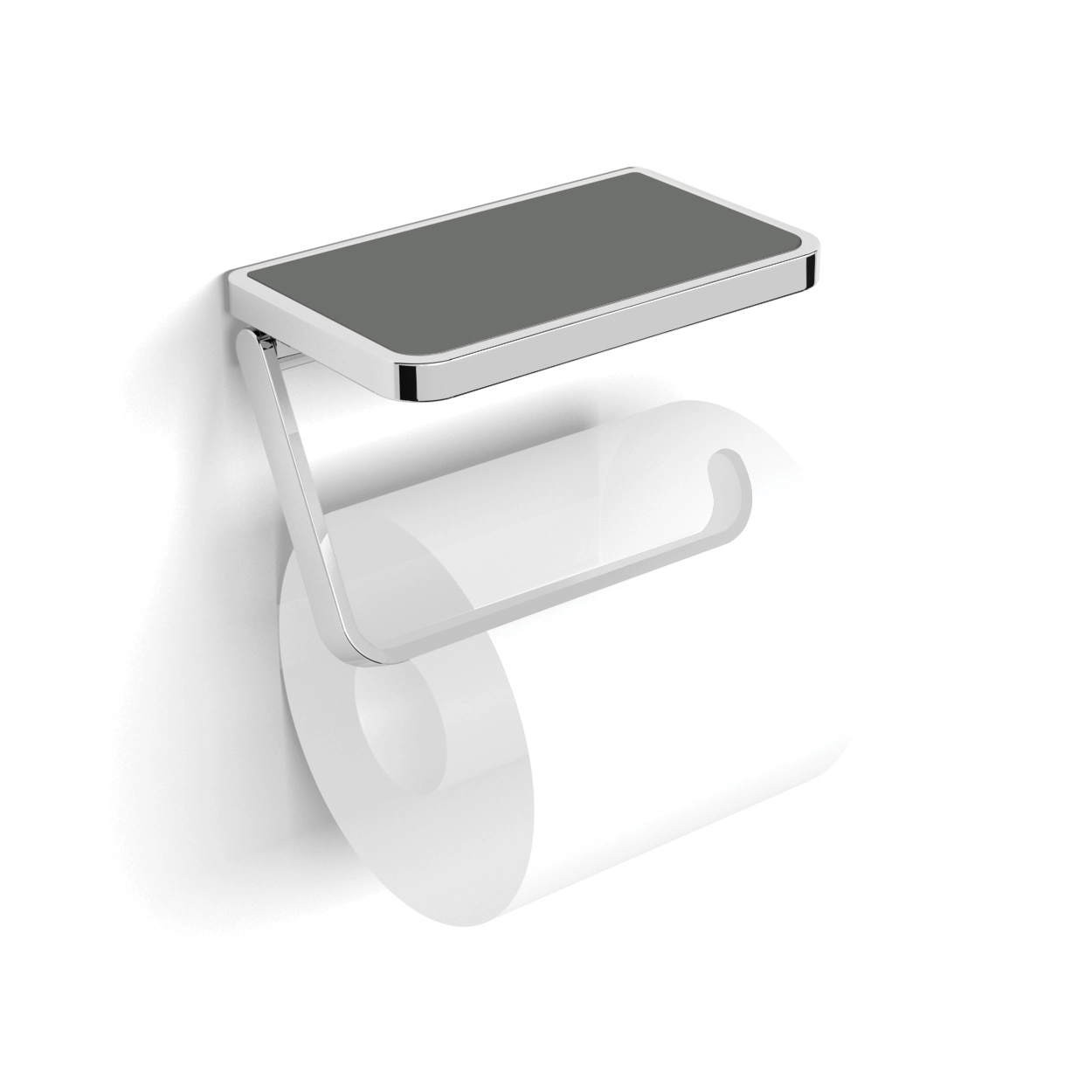 Toilet Roll Holder with Shelf & Anti-Slip Mat