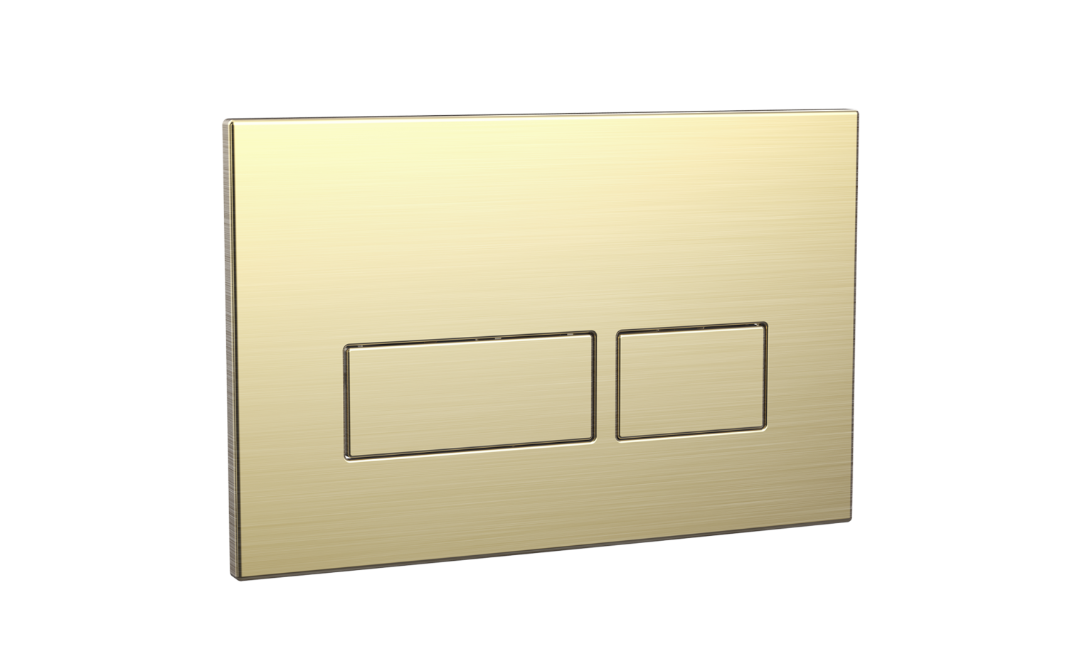 Square Brushed Brass Dual Flush Button