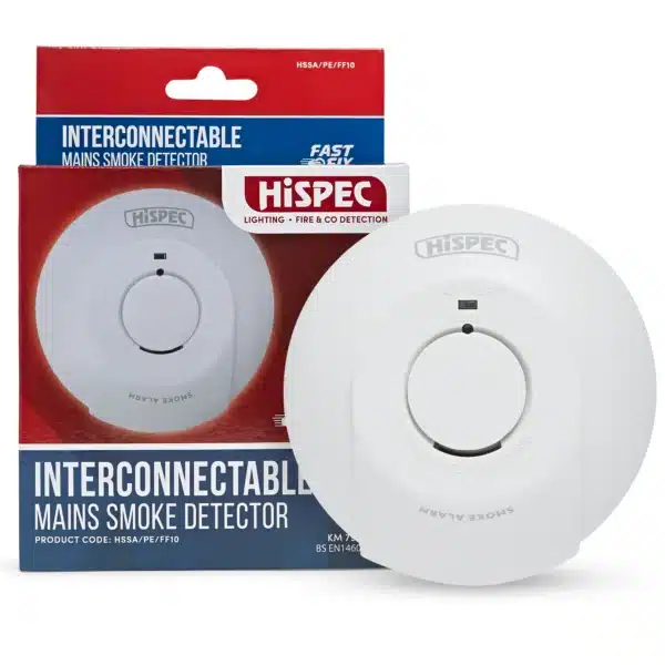 Hispec Mains Photoelectric Smoke Alarm - 9v Battery