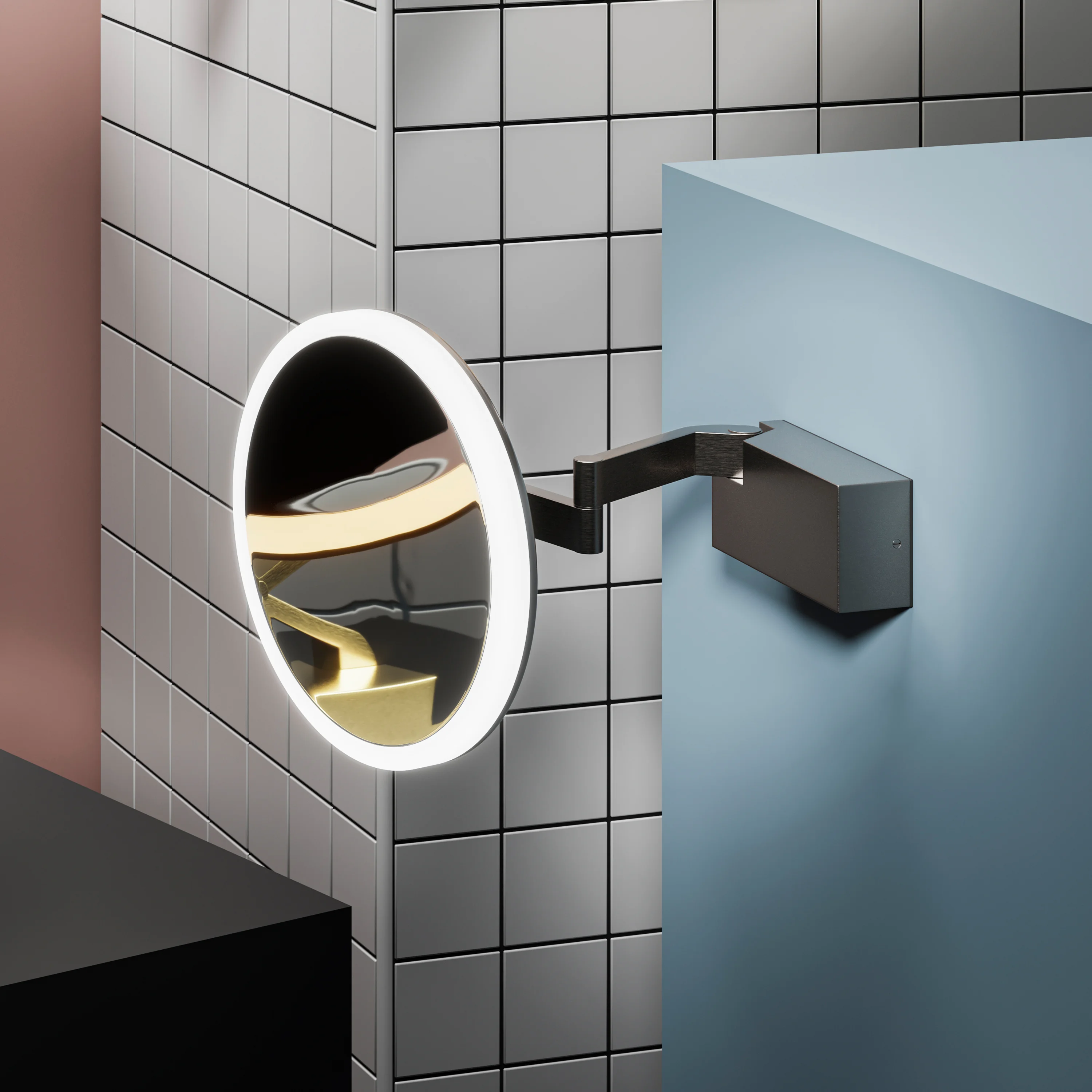 Cirque Magnifying Mirror Gunmetal