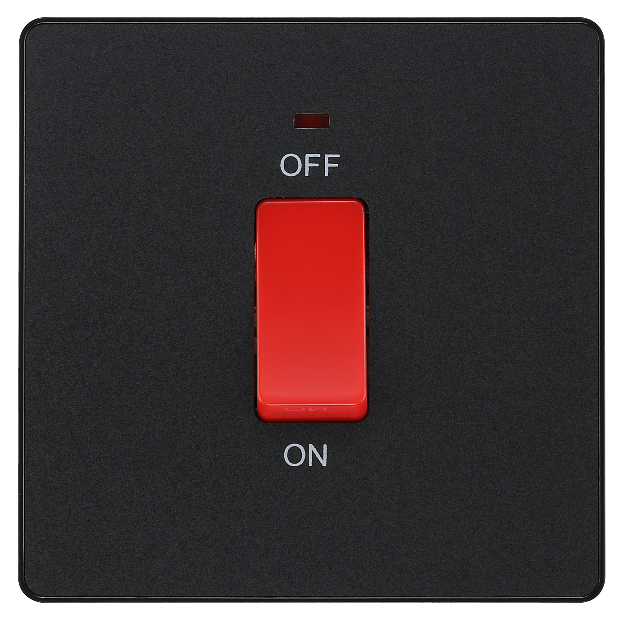 BG Evolve 45Amp Double pole Switch Single Matt Black