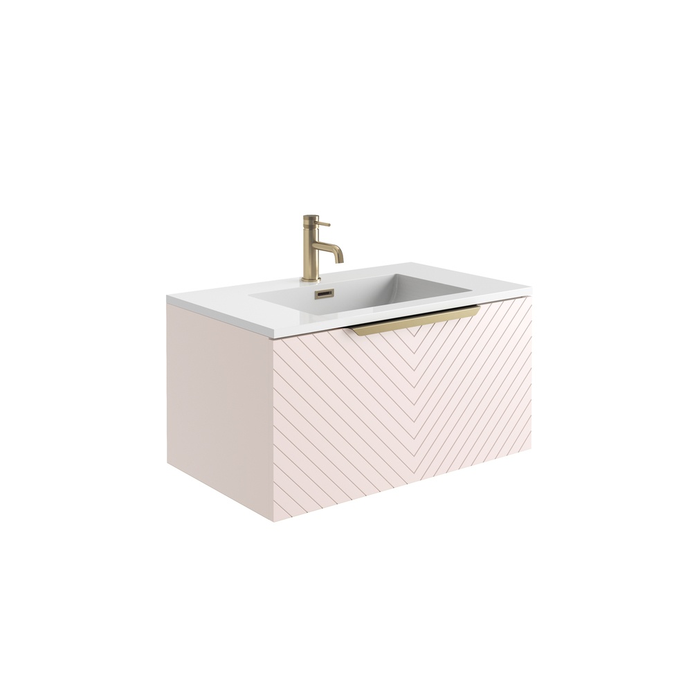 Chevron 800 Basin Cabinet - Matt Pastel Pink