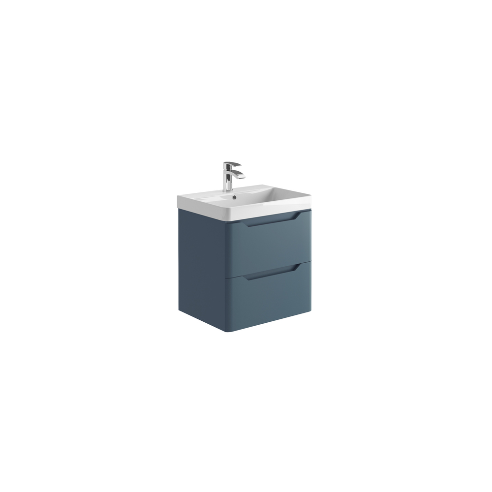 Ella 600 Wall Unit And Basin - Matt Twilight Blue