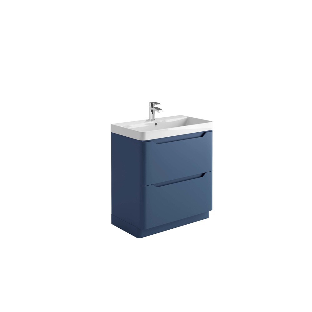 Ella 800 Floor Unit And Basin - Matt Twilight Blue