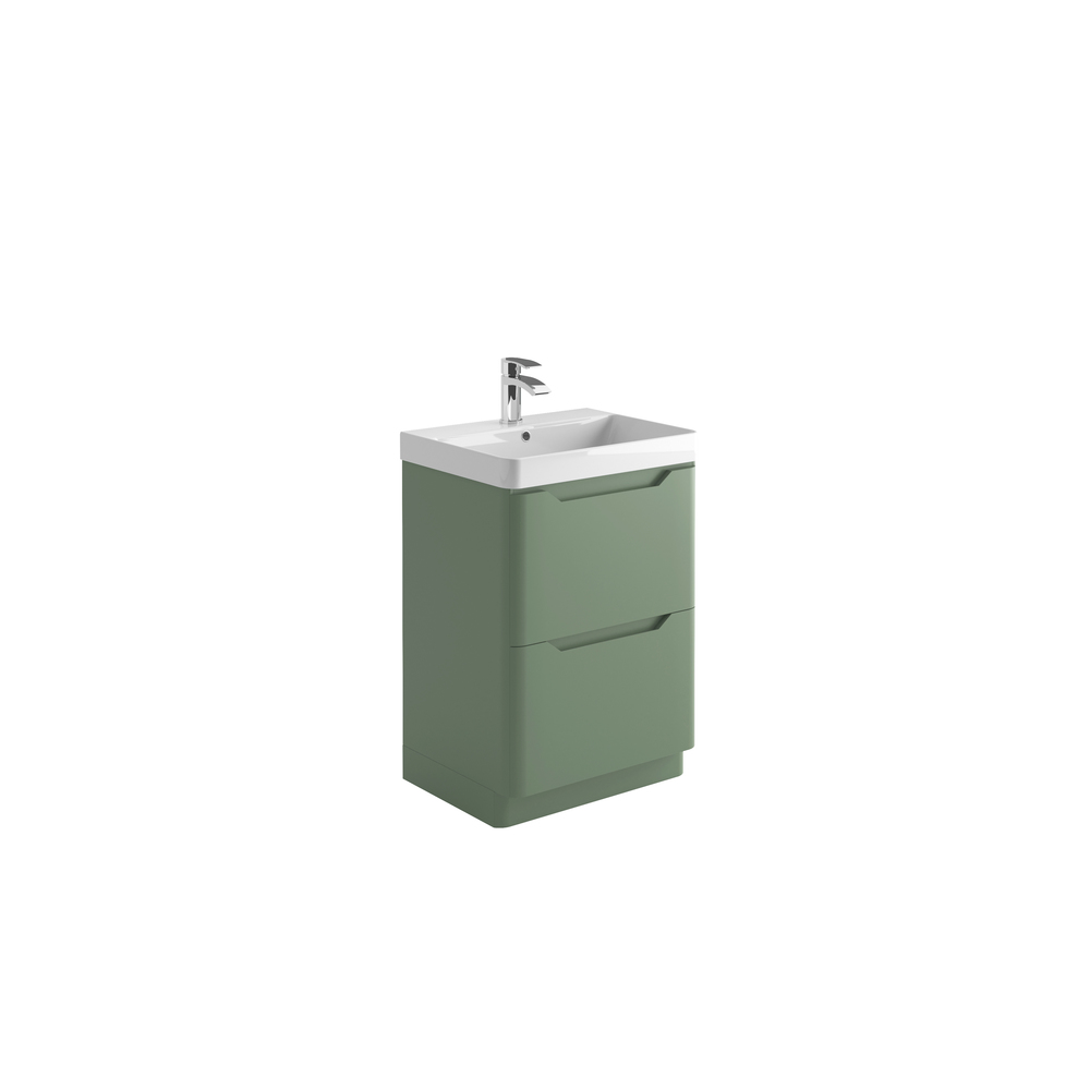 Ella 600 Floor Unit And Basin - Matt Sage Green