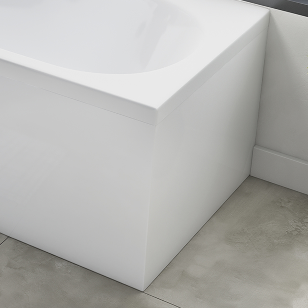 White Gloss Waterproof Bath End Panel 800mm