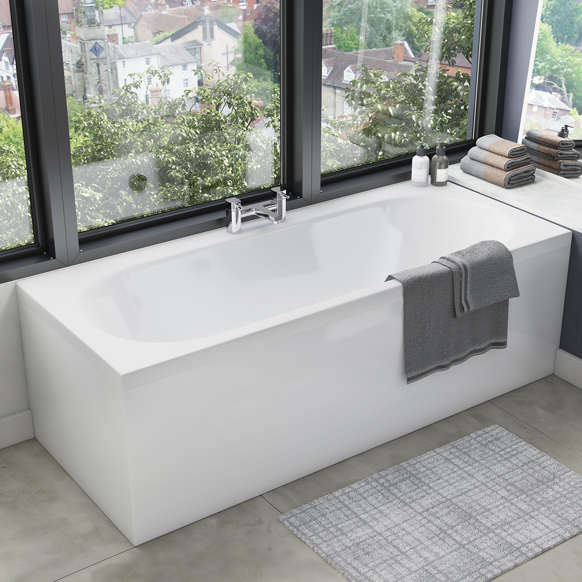 White Gloss Waterproof Bath Panel 1800mm